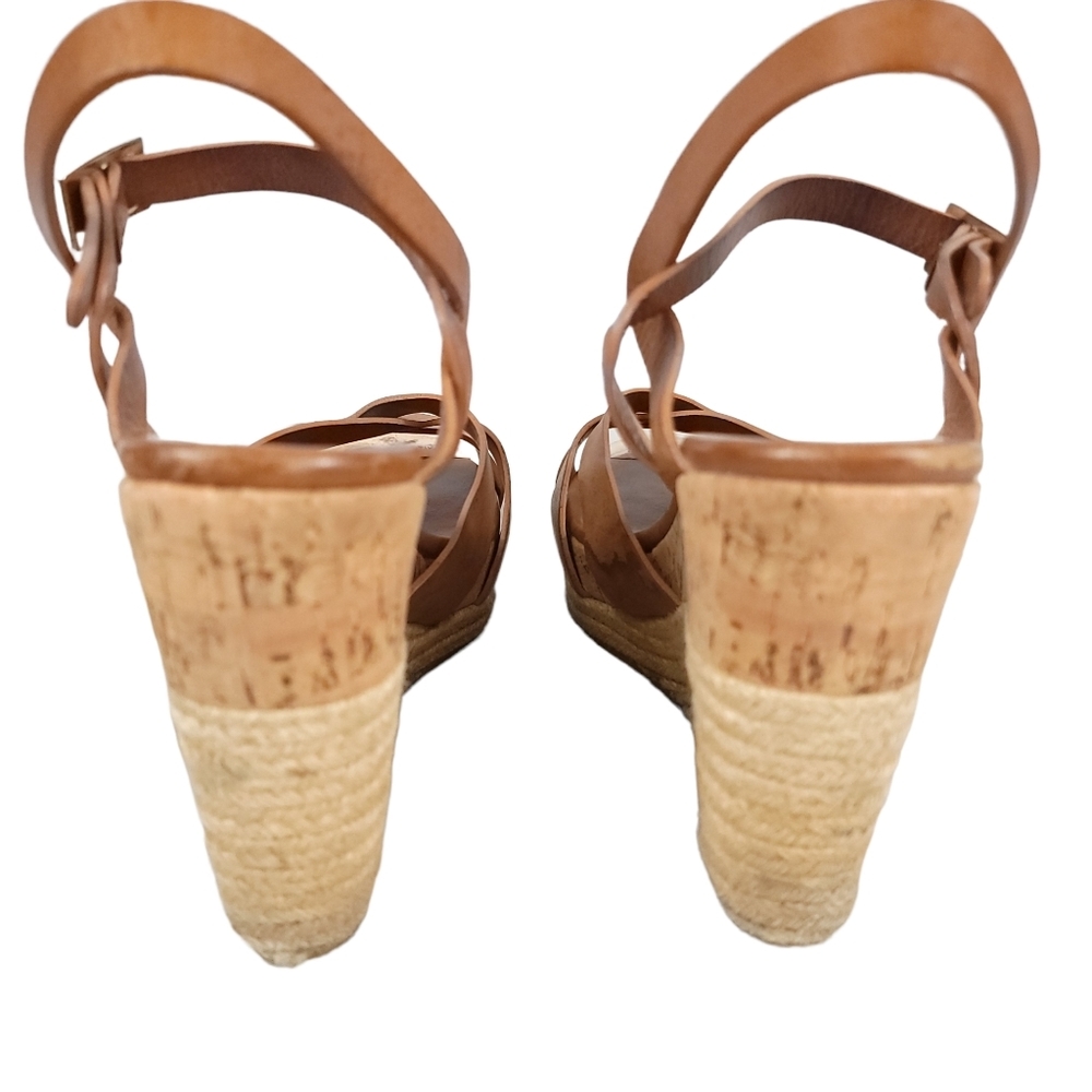 Jimmy Choo Tan Vachetta Leather Wedges​ 42 - Flawed Gem! - Picture 3 of 16
